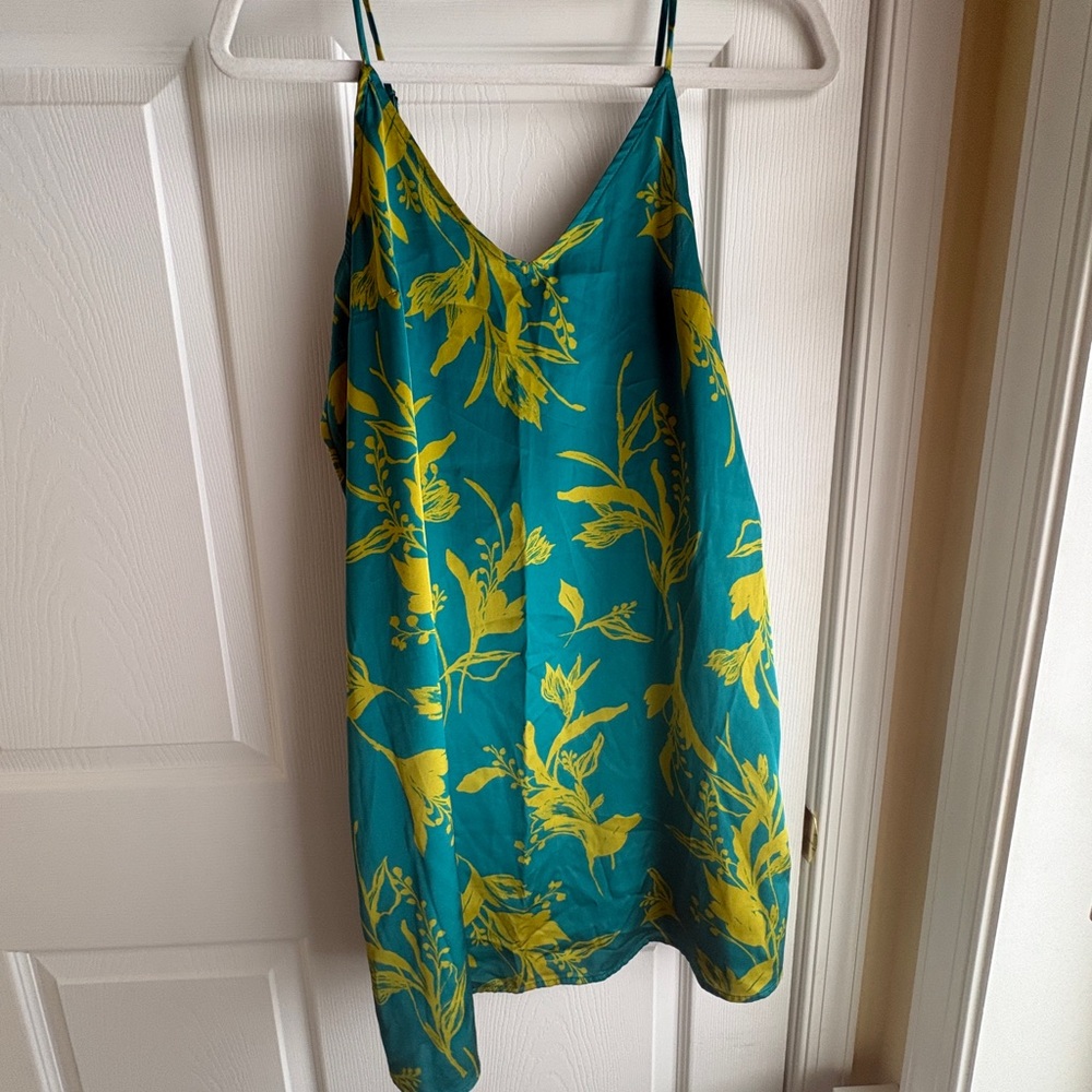 Teal and Yellow Floral Slip Dress